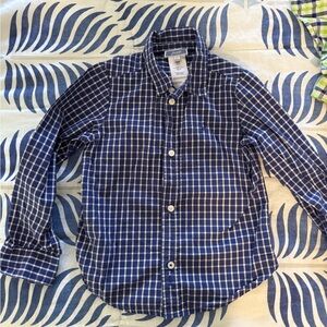 Jacadi Navy Plaid Kids Button Down Shirt
